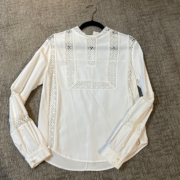 White lace cotton blouse - Picture 1 of 6